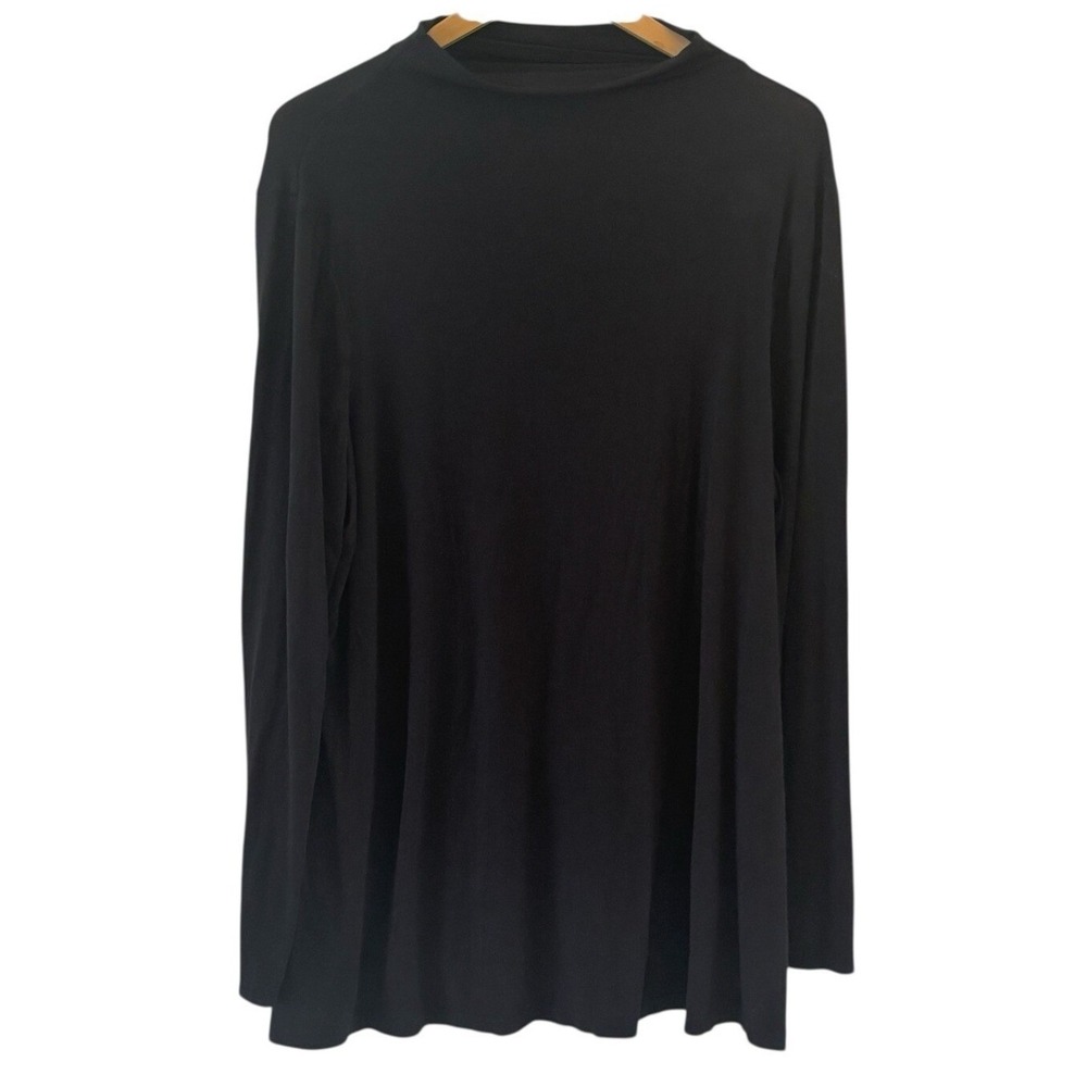 Daily Ritual Womens Mock Neck Swing Top Size XL Black Long Sleeved Jersey